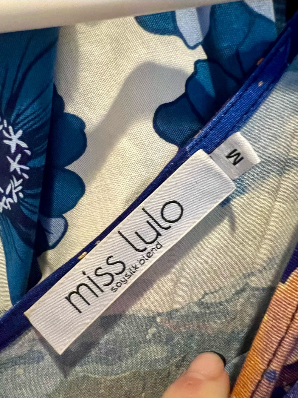 Miss Lulo Soysilk Blue Midi Dress - Women's